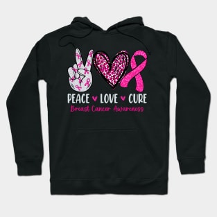 Peace Love Cure Shirt Pink Ribbon Breast Cancer Awareness Hoodie